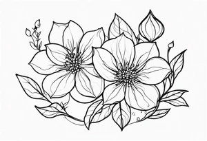 Elvish flowers tattoo idea