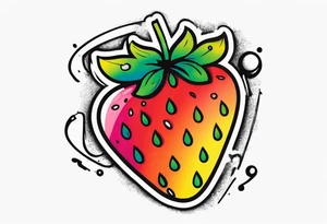 Graffiti Rainbow Strawberry tattoo idea