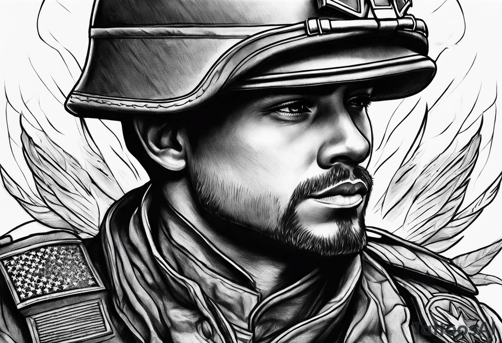 Fallen soldier memorial tattoo idea