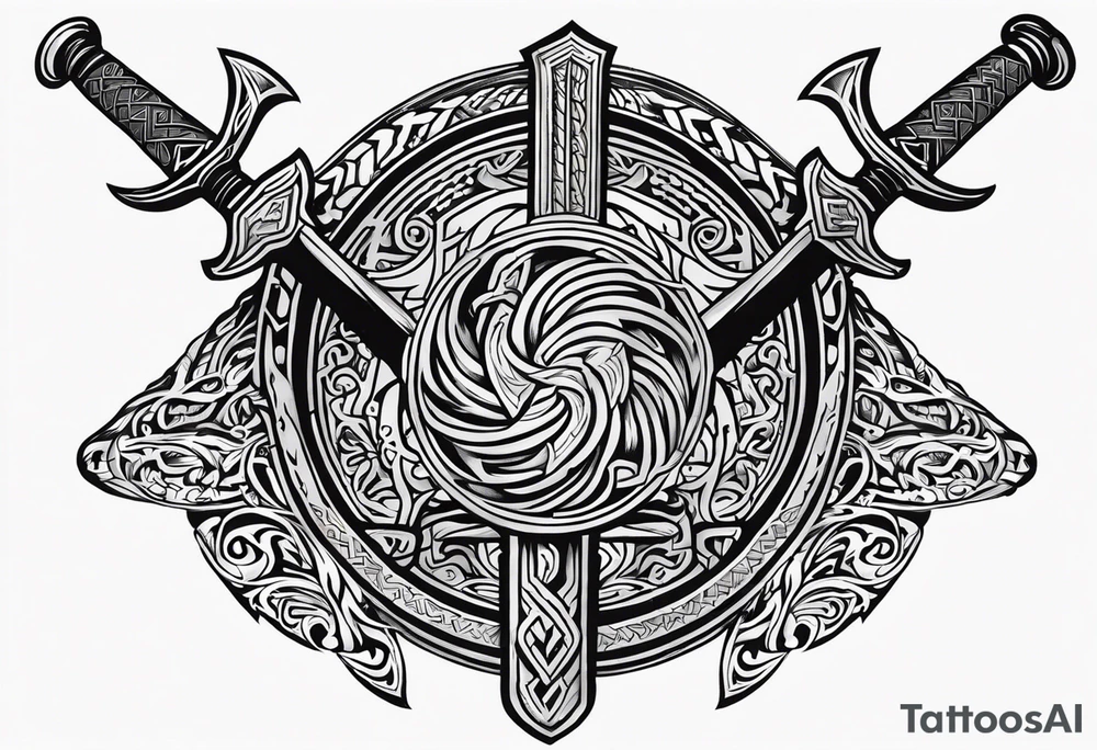 Valhalla viking 
Sword shield tattoo idea