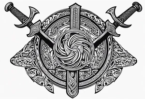 Valhalla viking 
Sword shield tattoo idea