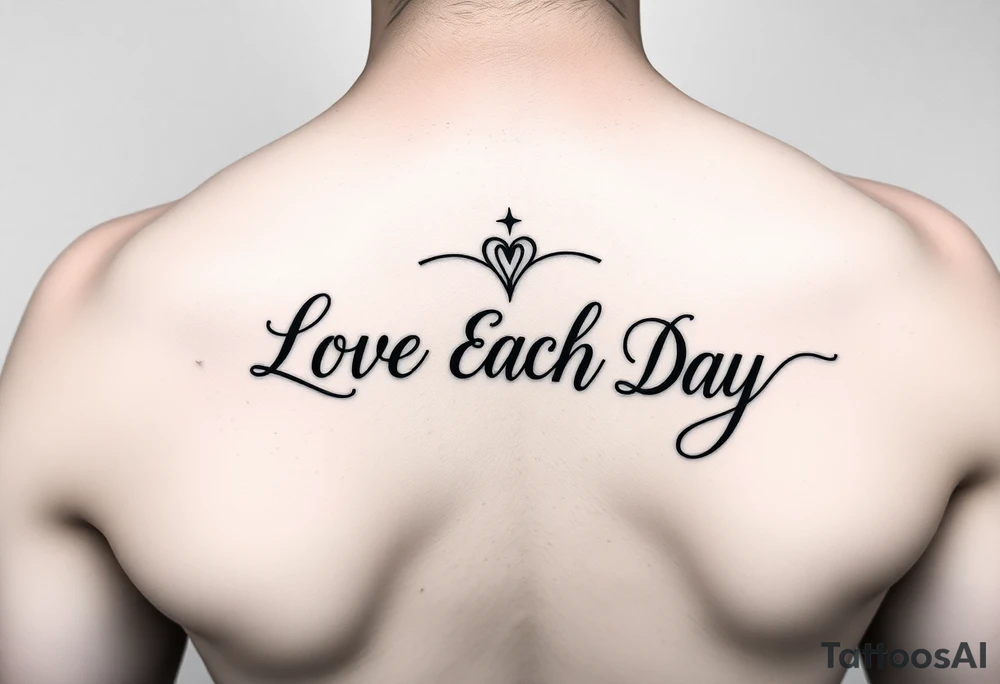 Love Each Day tattoo with a unique border that goes on a woman’s forearm tattoo idea