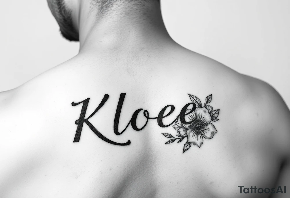 The name Kloee with flowers around it or in it tattoo idea The name Kloee with flowers around it or in it tattoo idea