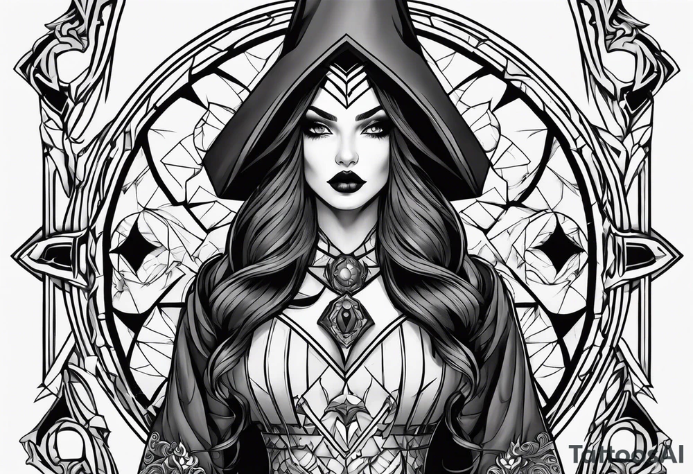 Gothic toon like neo transgender greydcslr witch demon tattoo idea