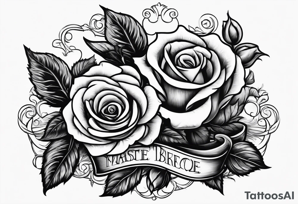 A bottle of beer and a stalk of rose in the bucket tattoo idea