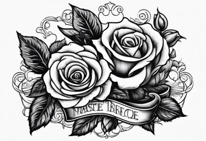A bottle of beer and a stalk of rose in the bucket tattoo idea