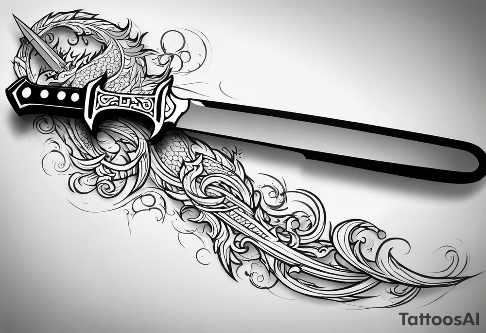 Valhalla  dragon sword tattoo idea