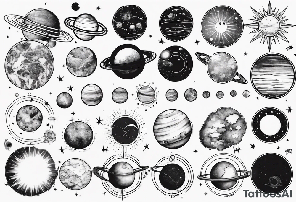 solar system tattoo idea