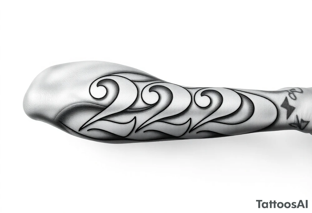 number 222 tattoo idea