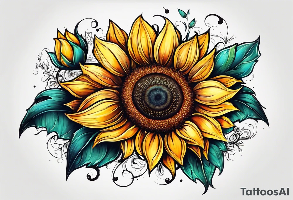 flower, sunflower, tattoo idea