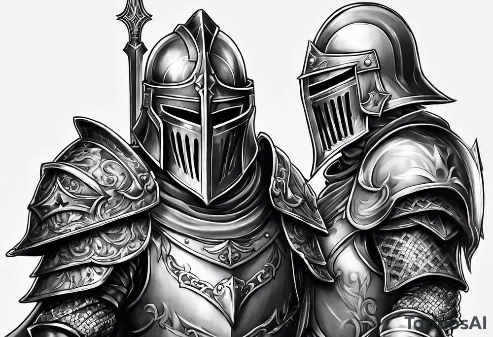 two knights heavy armor tattoo idea