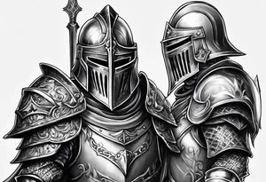 two knights heavy armor tattoo idea