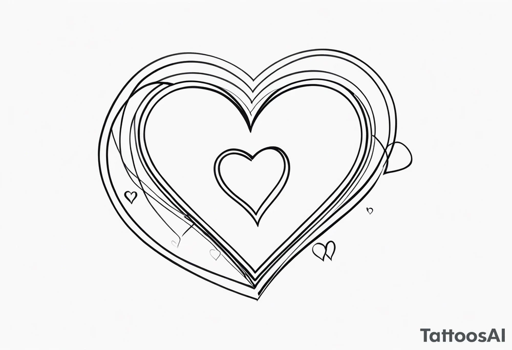6 connecting hearts tattoo idea