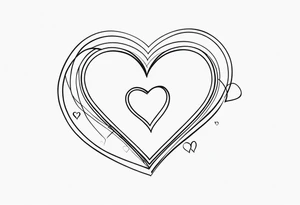 6 connecting hearts tattoo idea