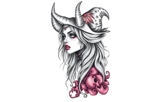 Evil Witch young woman tattoo idea