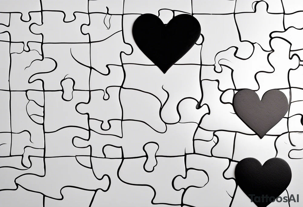 Puzzle Piece: A fine, clean outline with no shading, keeping the design light and elegant.
Filled Heart: A small, solid black heart placed inside the puzzle piece. The contrast between the outlined puzzle and the filled heart adds depth and highlights the heart as a symbol of your bond.
Handwritten Text: Beneath or slightly to the side of the puzzle piece, your sister’s words “to my favorite sister,” carefully preserving the integrity of her handwriting.
This will create a balanced, meaningful design that's simple yet full of emotion—perfect for a small ankle tattoo. tattoo idea