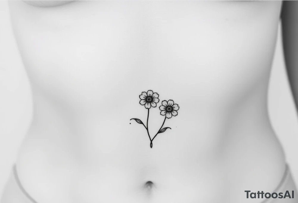 both january birth flowers that are dainty and fine line and small tattoo idea