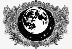 a moon made with the words “dancing in the moonlight” tattoo idea