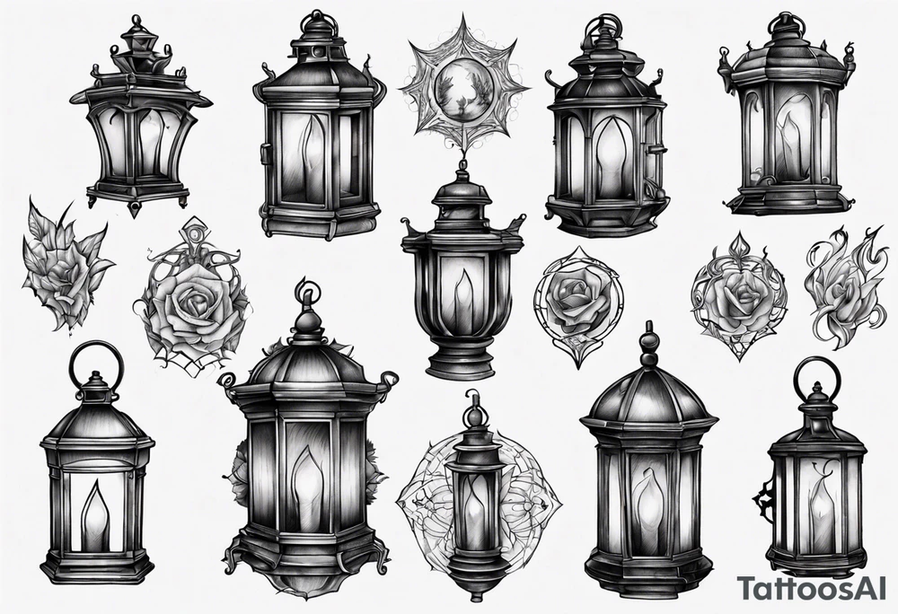 Gothic lantern tattoo idea