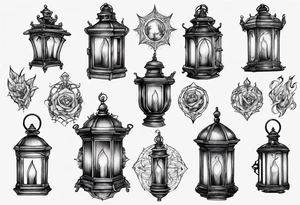 Gothic lantern tattoo idea