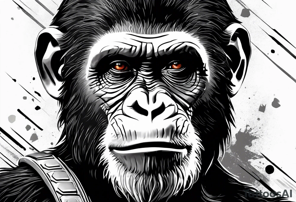 Caesar from the movie planet of the apes tattoo idea