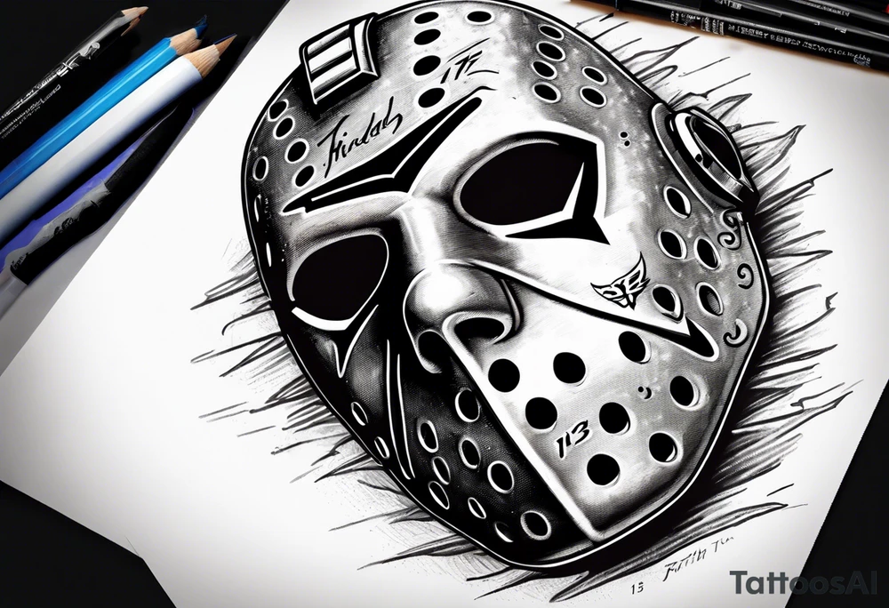 Friday the 13th mask, 13 in the mask tattoo idea