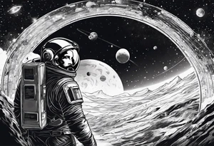 spartan, outer space, Einstein, physics, writing, sleeve tattoo tattoo idea