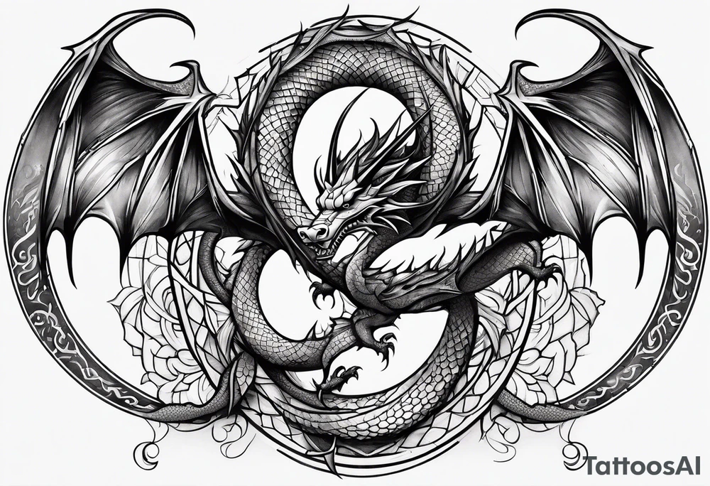 symetrical dragon tattoo idea