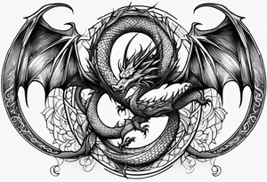 symetrical dragon tattoo idea