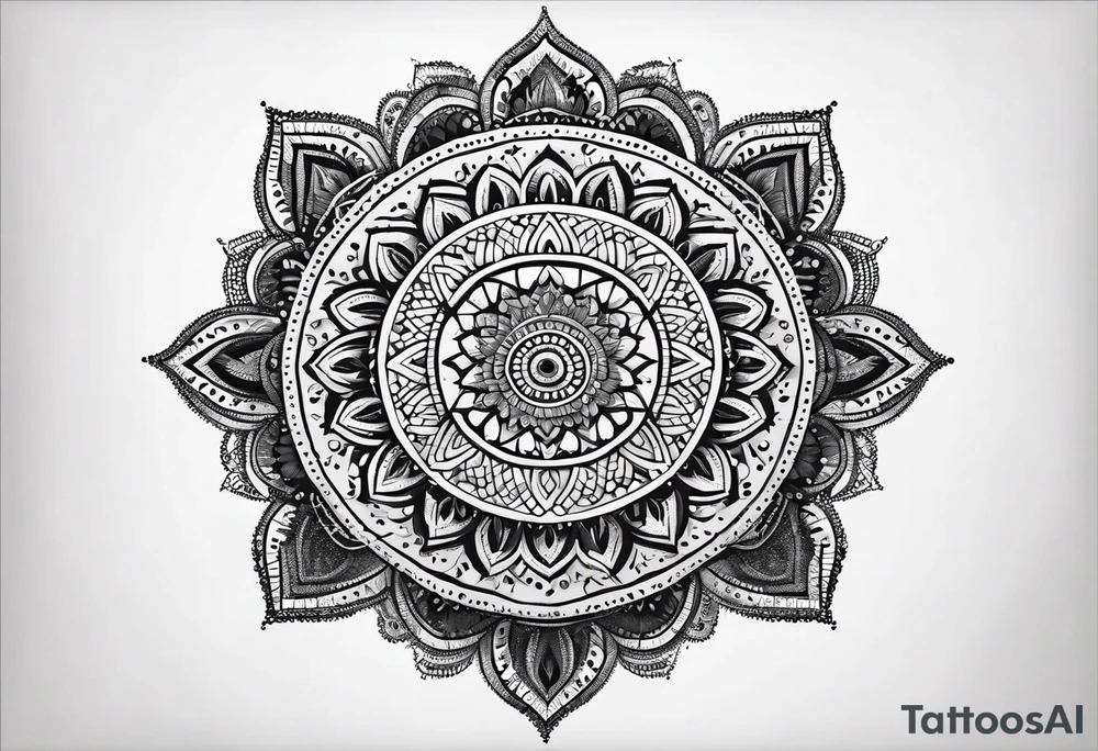 mandala made of dots tattoo idea