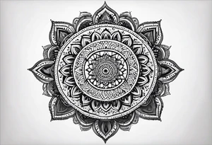 mandala made of dots tattoo idea