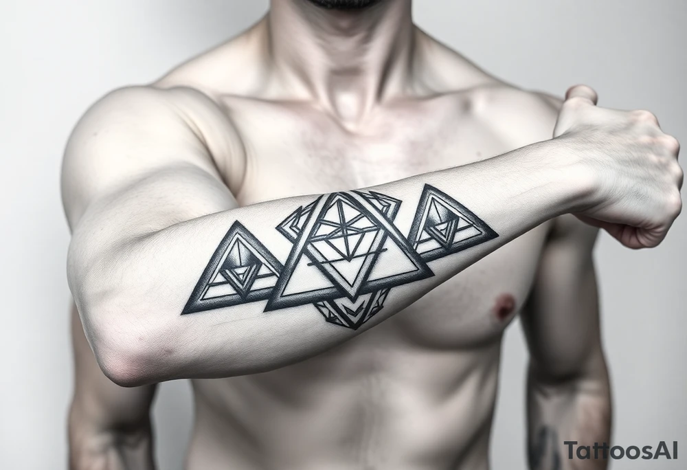 Geometry triangles with ethernal symbol tattoo idea