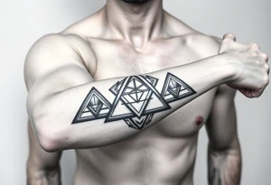 Geometry triangles with ethernal symbol tattoo idea
