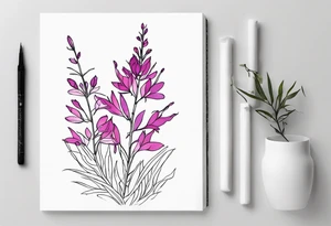 ocean and fireweed tattoo idea