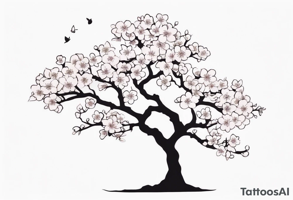 A cherry blossom tree using only white ink (no black) tattoo idea A cherry blossom tree using only white ink (no black) tattoo idea