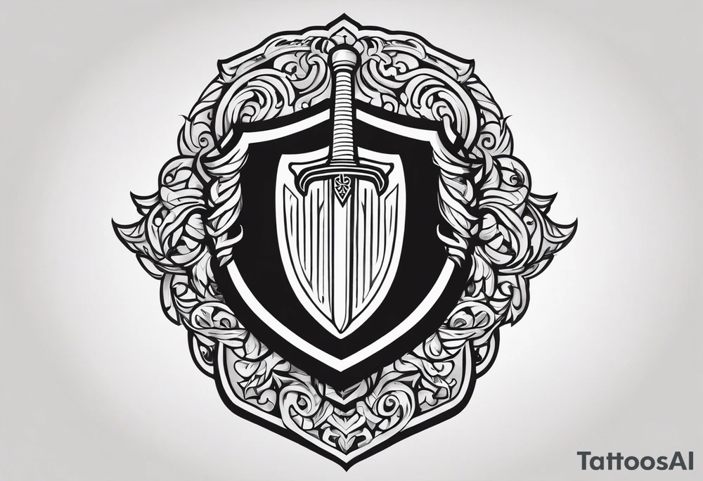 Valhalla shield sword symbol tattoo idea
