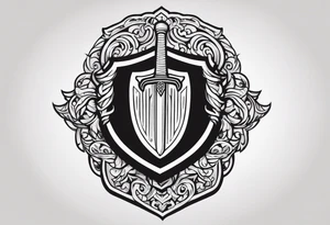 Valhalla shield sword symbol tattoo idea