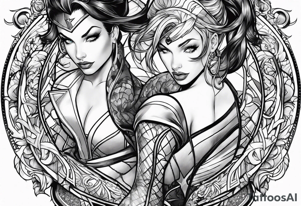 Marvel comic leg sleeve tattoo idea