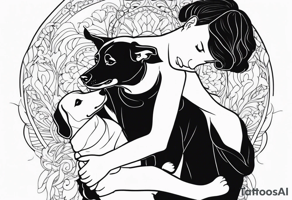 DOG AND PERSON tattoo idea