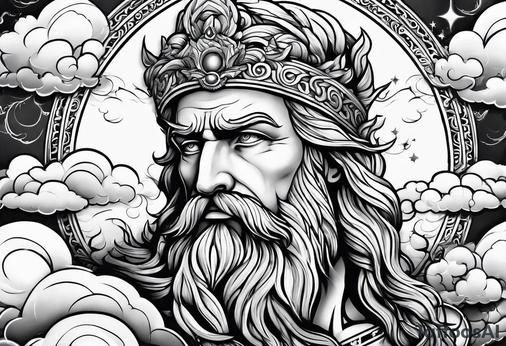 Zeus in the clouds tattoo idea