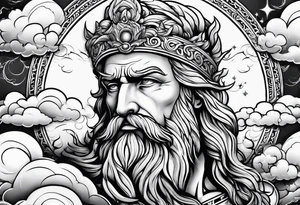 Zeus in the clouds tattoo idea
