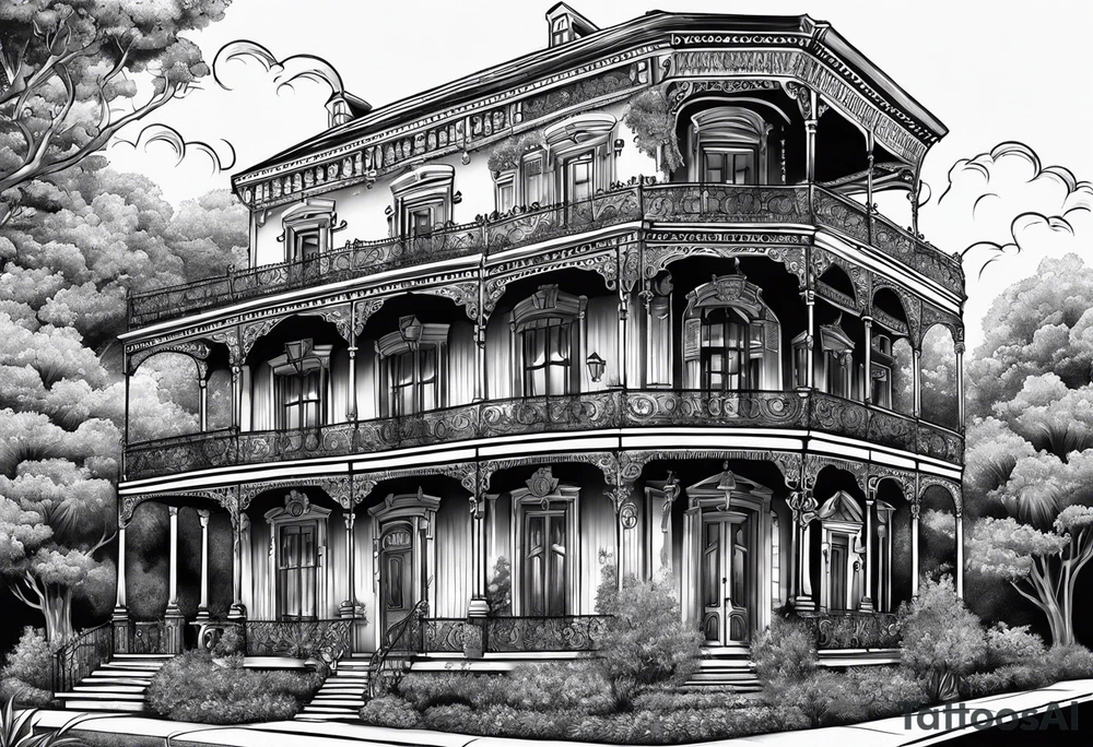 New Orleans themed half arm sleeve tattoo idea