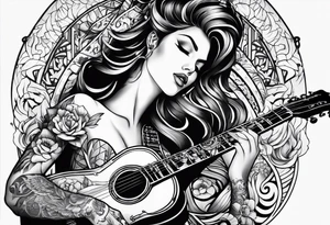 Music with guitar and vocals tattoo idea