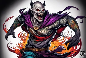 leaping ghoul tattoo idea