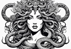 Medusa head with snakes tattoo idea