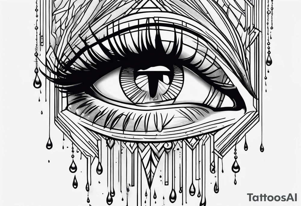 crying face with tears tattoo idea