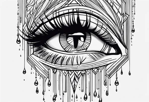 crying face with tears tattoo idea