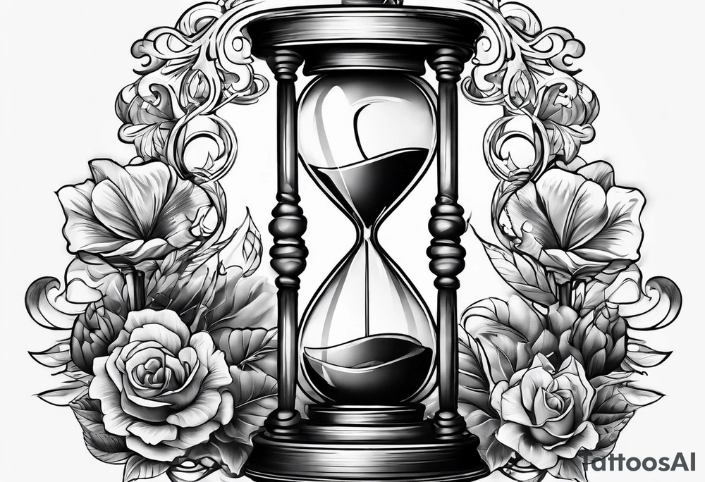 Money inside hourglass for male tattoo idea