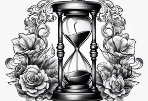 Money inside hourglass for male tattoo idea