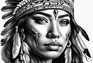 Native American woman tattoo idea